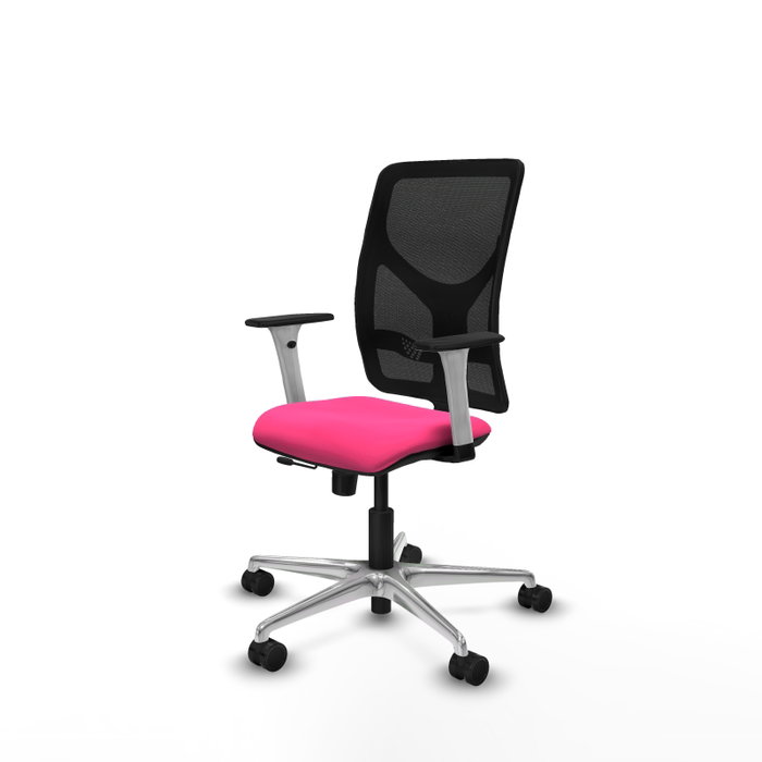 PIQUERAS Y CRESPO Silla de oficina Motilla Rosa y Negro con mecanismo Sincro/Traslack