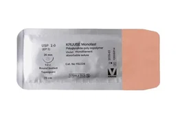 Kruuse Sutura Monofast USP 2-0 70cm Aguja 26mm 1/2 Redonda Punta Cónica