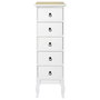 Home Deco Factory Cajonera Victoria 5 Cajones Almacenaje Eficaz Blanca Patas 34x30x100 cm