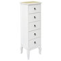 Home Deco Factory Cajonera Victoria 5 Cajones Almacenaje Eficaz Blanca Patas 34x30x100 cm