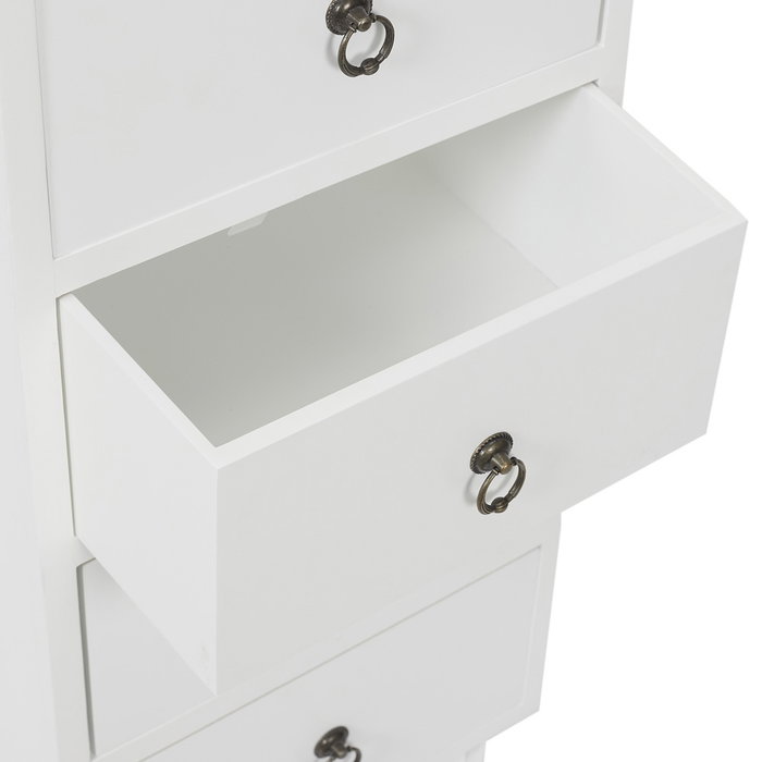 Home Deco Factory Cajonera Victoria 5 Cajones Almacenaje Eficaz Blanca Patas 34x30x100 cm