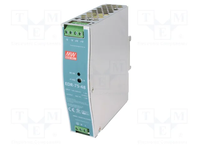 MEAN WELL EDR-75-48 Fuente de alimentación de 76,8W 48VDC