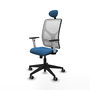 PIQUERAS Y CRESPO Silla de oficina Motilla con mecanismo Sincro, Azul claro y Blanco