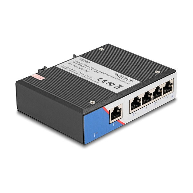 DeLOCK 80162 Switch Gigabit Ethernet de 5 puertos para carril DIN DeLOCK 80162 Switch Gigabit Ethernet de 5 puertos para carril DIN