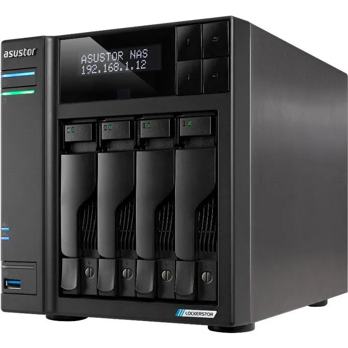 ASUSTOR Lockerstor 4 Gen2 AS6704T V2 Servidor NAS 4 bahías 4 GB RAM ASUSTOR Lockerstor 4 Gen2 AS6704T V2 Servidor NAS 4 bahías 4 GB RAM
