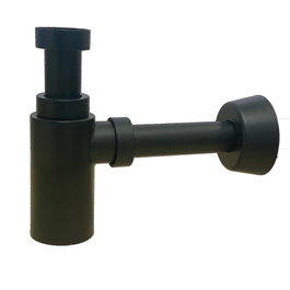 TECNOAGUA Sifón de Plástico Negro Redondo 1 1/4-32 T-310RB