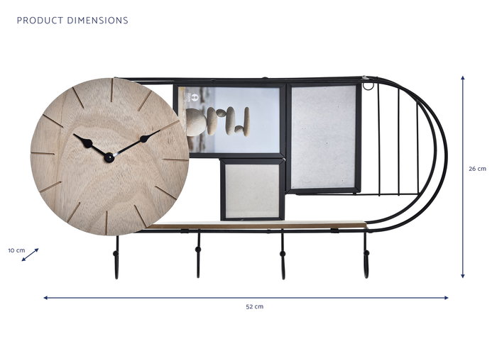 DKD Home Decor Estanteria Pared Urban Negro Marron Metal Madera 10 x 26 x 52 cm (4 Unidades) DKD Home Decor Estanteria Pared Urban Negro Marron Metal Madera 10 x 26 x 52 cm (4 Unidades)