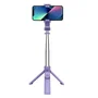 Celly CLICKSFSTICKVL Palo Selfie con Trípode y Mando Bluetooth, Telescópico (71 cm), Color Violeta para Smartphone
