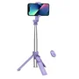 Celly CLICKSFSTICKVL Palo Selfie con Trípode y Mando Bluetooth, Telescópico (71 cm), Color Violeta para Smartphone