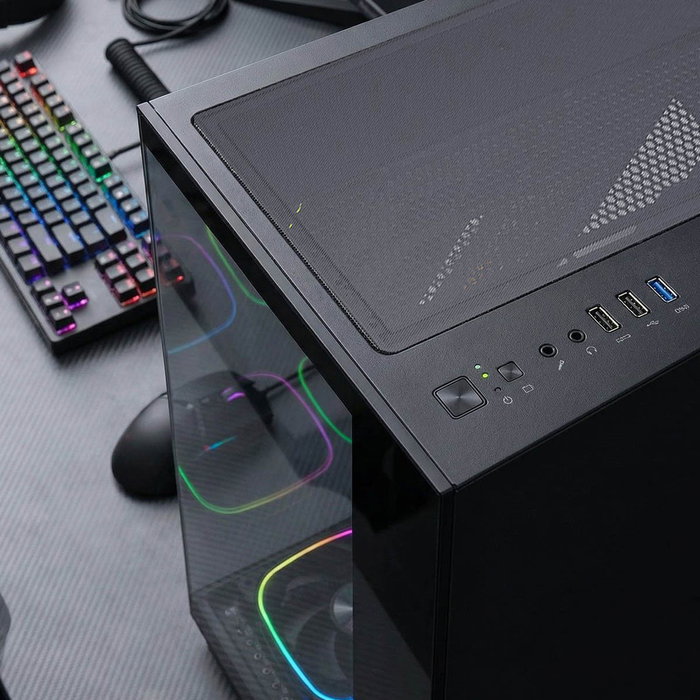 Rampage Rampage SEALITE Caja PC Torre con Vidrio Templado 7 Ventiladores ARGB PWM Negro