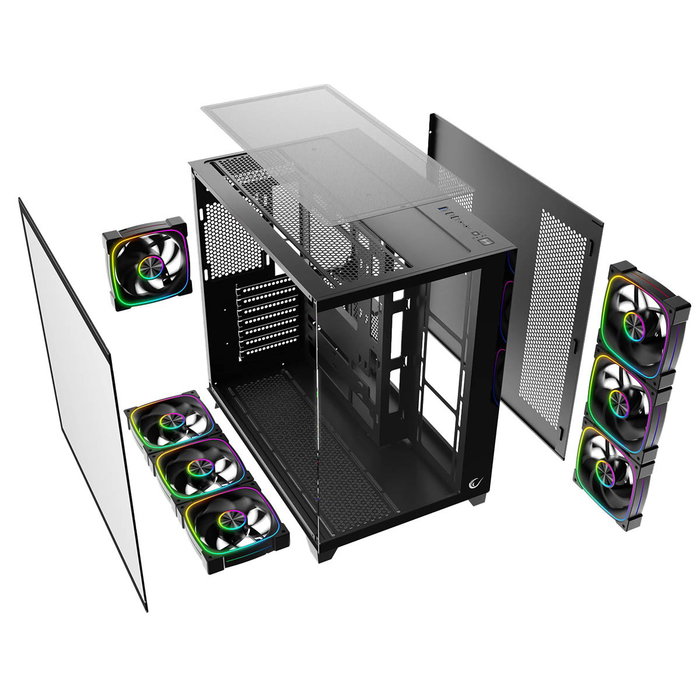Rampage Rampage SEALITE Caja PC Torre con Vidrio Templado 7 Ventiladores ARGB PWM Negro