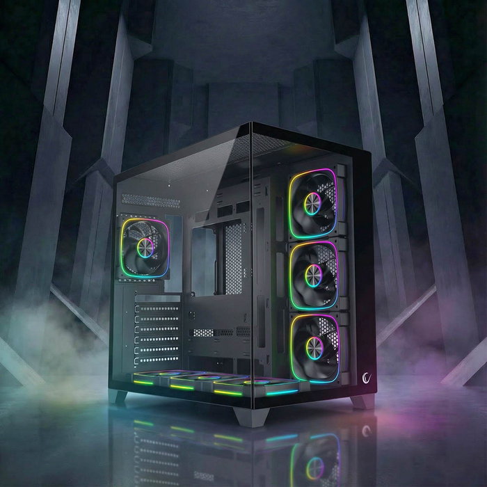 Rampage Rampage SEALITE Caja PC Torre con Vidrio Templado 7 Ventiladores ARGB PWM Negro