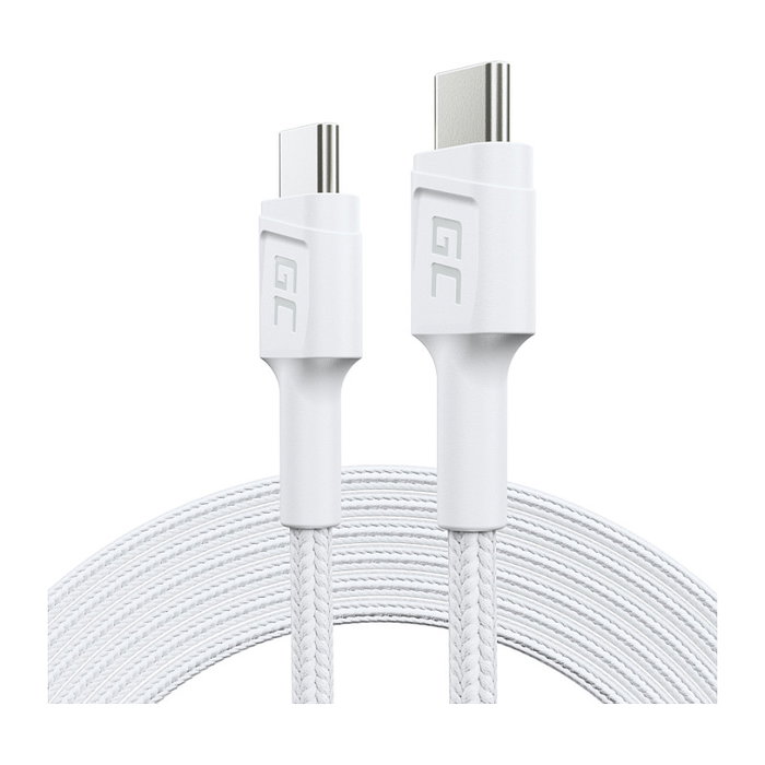 Green Cell Cable USB-C a USB-C 2m Blanco Green Cell Cable USB-C a USB-C 2m Blanco