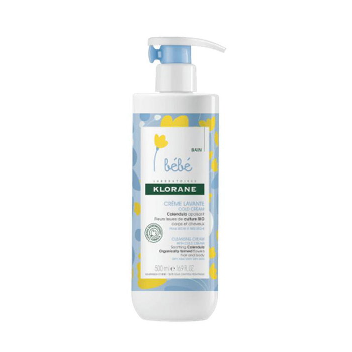 Klorane Crema Limpiadora Cara y Cuerpo para Bebé con Cold Cream y Caléndula, Gel de Baño - 500 ml Klorane Crema Limpiadora Cara y Cuerpo para Bebé con Cold Cream y Caléndula, Gel de Baño - 500 ml