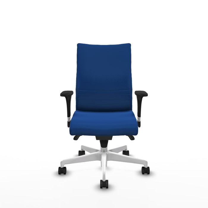 PIQUERAS Y CRESPO Silla Albacete Confidente Azul con Mecanismo Sincro y Base Blanca PIQUERAS Y CRESPO Silla Albacete Confidente Azul con Mecanismo Sincro y Base Blanca