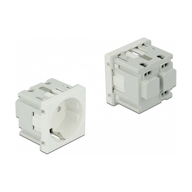 DeLOCK Tomacorriente Easy 45 con conexión a tierra 45 x 45 mm, Pack de 10 DeLOCK Tomacorriente Easy 45 con conexión a tierra 45 x 45 mm, Pack de 10