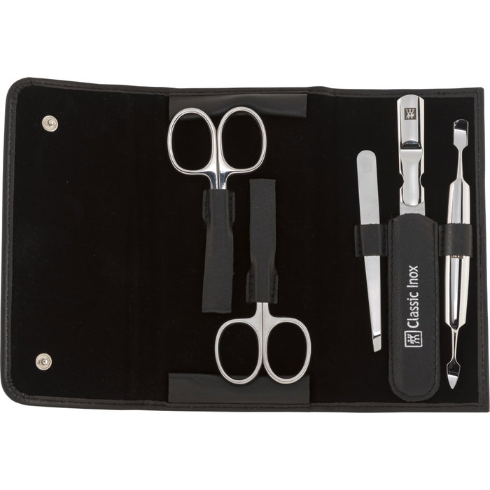 Zwilling Set de Manicura y Pedicura de 5 Piezas con Estuche de Cuero Negro Zwilling Set de Manicura y Pedicura de 5 Piezas con Estuche de Cuero Negro
