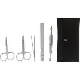 Zwilling Set de Manicura y Pedicura de 5 Piezas con Estuche de Cuero Negro
