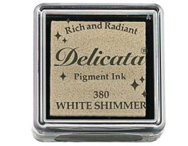 Tsukineko Delicata Almohadilla de Tinta Blanco Metálica Brillante 33x33mm