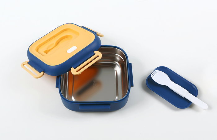 Thermosport Fiambrera Plástico-Acero Cuadrada 750 ml 17.5 cm x 17.3 cm x 8.4 cm (6 Unidades)