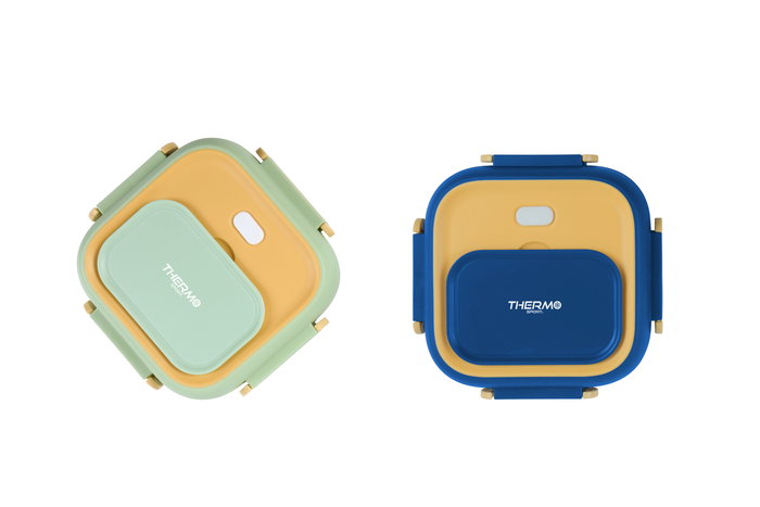 Thermosport Fiambrera Plástico-Acero Cuadrada 750 ml 17.5 cm x 17.3 cm x 8.4 cm (6 Unidades)