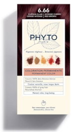 Phyto Phytocolor #6.66 - Tinte Permanente Sin Amoniaco Castaño Claro Cereza Intenso - 4 Unidades