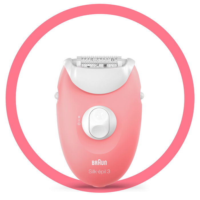 Braun Silk-épil 3 SES 3-176 Depiladora Eléctrica, 20 Pinzas, Afeitado, Masaje, Rosa y Blanco