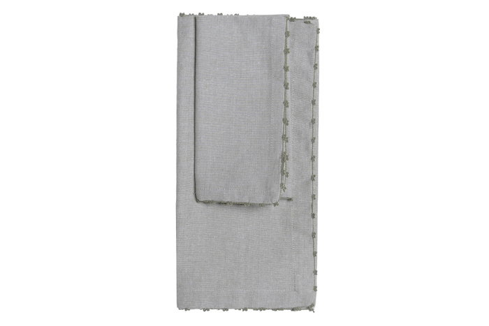 DKD Home Decor Set de 2 Salvamanteles Individuales con Servilleta Verde Claro DKD Home Decor Set de 2 Salvamanteles Individuales con Servilleta Verde Claro