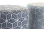 DKD Home Decor Reposapiés Geométrico de Poliéster, Pack de 2, Azul