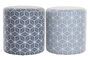 DKD Home Decor Reposapiés Geométrico de Poliéster, Pack de 2, Azul