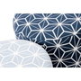 DKD Home Decor Reposapiés Geométrico de Poliéster, Pack de 2, Azul
