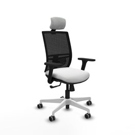 PIQUERAS Y CRESPO Silla de oficina Yunquera con mecanismo Sincro, Blanco y Negro