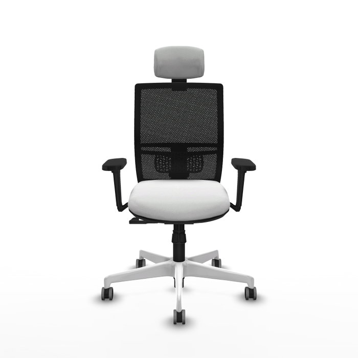 PIQUERAS Y CRESPO Silla de oficina Yunquera con mecanismo Sincro, Blanco y Negro