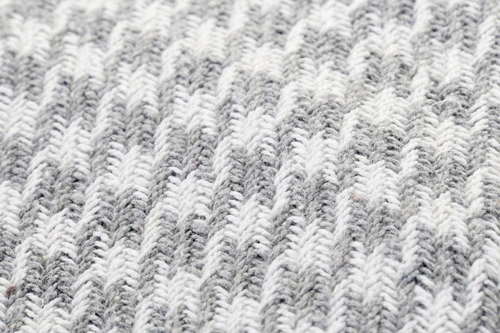 DKD Home Decor Plaid de Algodón Pata de Gallo Gris y Blanco con Flecos