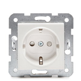 Panasonic Karre Toma de Corriente 16A 250V con Bastidor Metálico y Protección Infantil Blanca