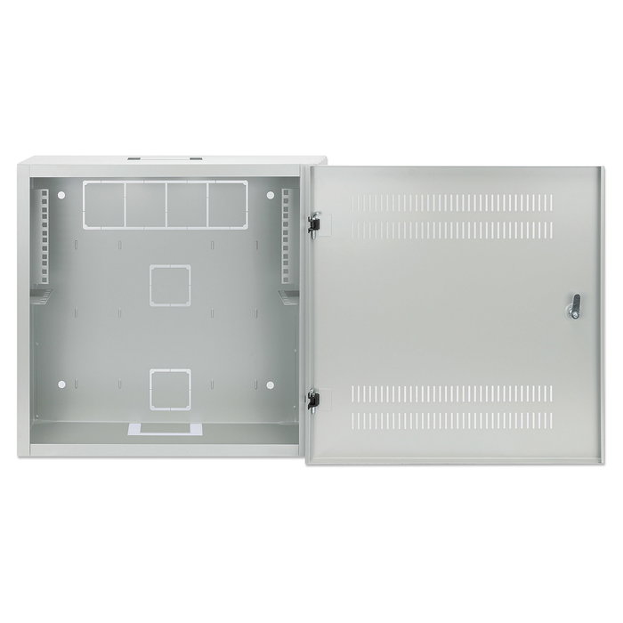 Intellinet Bastidor de Pared 19" 4U/2U 540 x 550 x 170 mm Gris RAL 7035 - Rack de Pared Extra-Plano para AV/Multimedia/Seguridad, Capacidad 60 kg, Cerradura Teclado