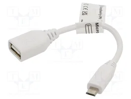 Raspberry Pi Cable de conexión USB A a Micro USB 80mm Blanco