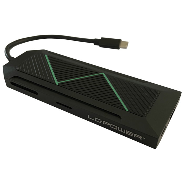 LC-Power LC-HUB-C-MULTI-6-RGB Hub USB-C con HDMI, RJ45 y PD 100W