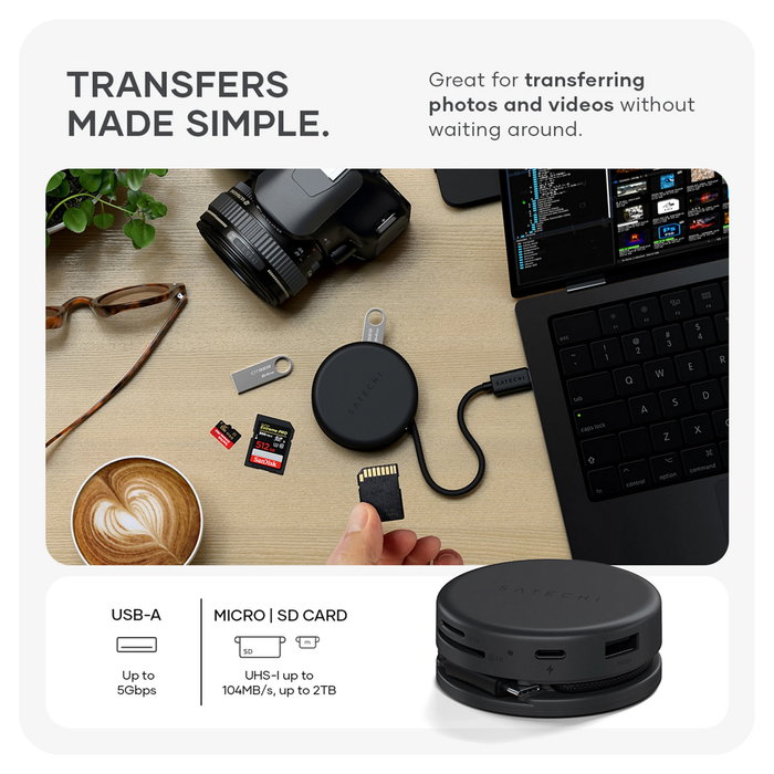 Satechi OntheGo™ 7-in-1 Multiport Adapter Negro