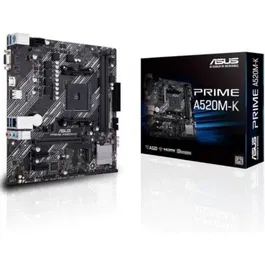 Asus Prime A520M-K Placa Base Socket AM4 Micro ATX (A520, DDR4, PCIe 3.0, M.2, HDMI 2.1) para AMD Ryzen 5000/4000/3000 Series