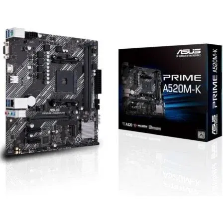 Asus Prime A520M-K Placa Base Socket AM4 Micro ATX (A520, DDR4, PCIe 3.0, M.2, HDMI 2.1) para AMD Ryzen 5000/4000/3000 Series Asus Prime A520M-K Placa Base Socket AM4 Micro ATX (A520, DDR4, PCIe 3.0, M.2, HDMI 2.1) para AMD Ryzen 5000/4000/3000 Series