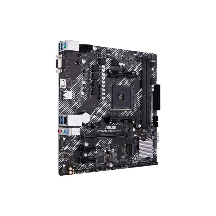 ASUS PRIME A520M-K Placa Base AMD A520, Socket AM4 (mATX) para procesadores AMD Ryzen de 3ª Generación y APUs Radeon