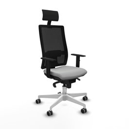 PIQUERAS Y CRESPO Silla de oficina Horna con mecanismo Sincro, Gris claro y Negro