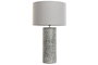 DKD Home Decor Lámpara de Sobremesa de Cerámica y Lino Blanco