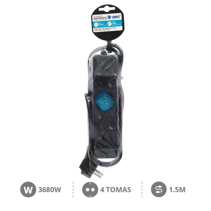 GSC Evolution Base múltiple Serie Estándar 4T 3x1.5mm 1,5M Negro