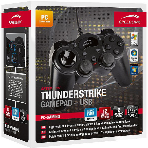 Speedlink thunderstrike negro usb gamepad analógico/digital pc