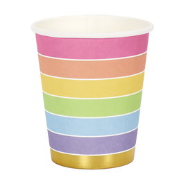 Party Time Juego De 6 Vasos Cartón Arco Iris Licorne 200ml