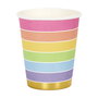 Party Time Juego De 6 Vasos Cartón Arco Iris Licorne 200ml