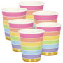 Party Time Juego De 6 Vasos Cartón Arco Iris Licorne 200ml