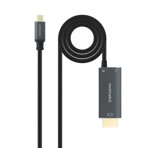 Nanocable Cable Conversor USB-C a HDMI 2.1 8K 60Hz con USB-C PD 100W 1.8m